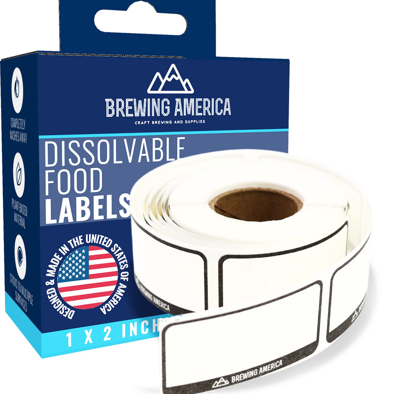 Dissolvable Food Labels for Food Containers - Made in USA - Great for Food Prep, Pantry, Canning, Freezer, Mason Jar Storage, Bottles and Rotation– No Scrubbing, No Residue - Black