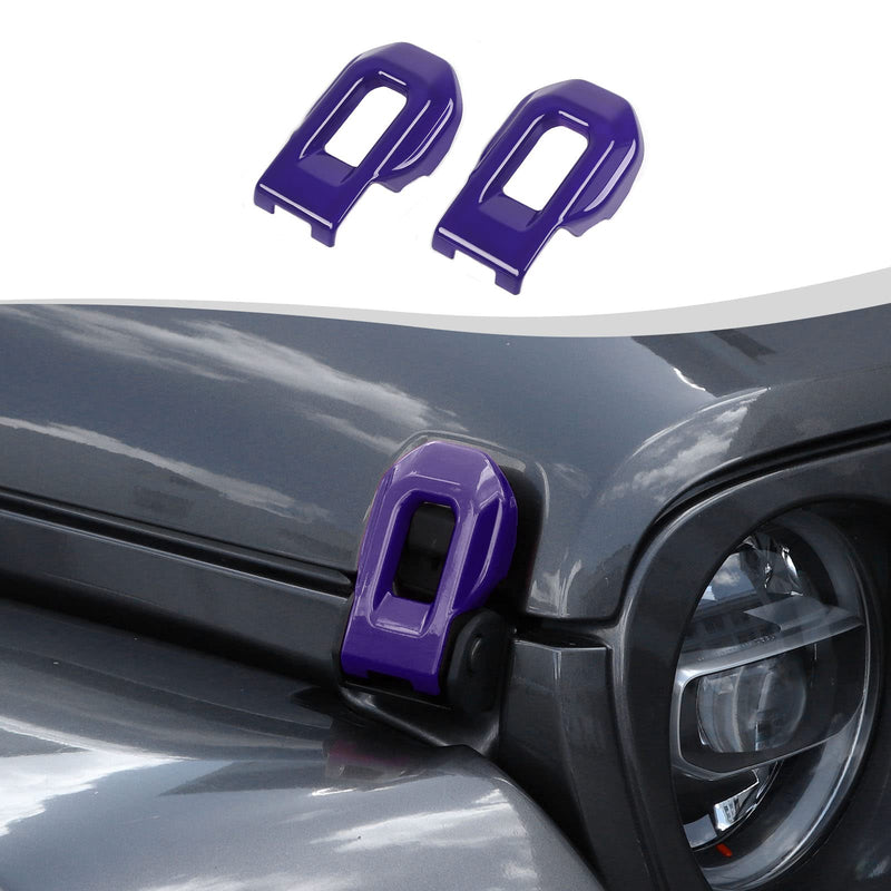 Hood Latch Lock Catch Brackets Cover Trim Fit for 2018-2025 Jeep Wrangler JL JLU & Gladiator JT(Purple) Purple