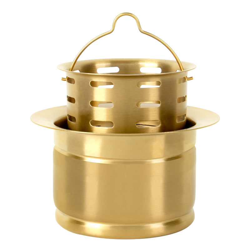 Deep Extended Garbage Disposal Flange with Basket Strainer，Fit for 3-1/2 Inch Standard Sink Drain Hole, Gold Deep Sink Flange