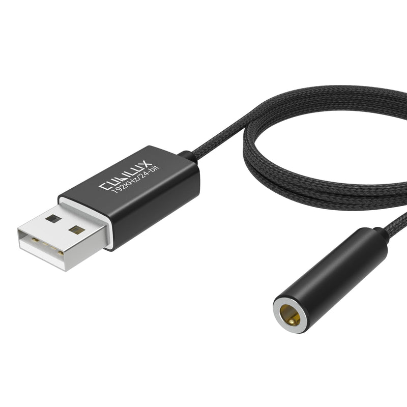 Cubilux USB to 3.5mm Jack Audio Adapter,USB A to AUX Cable with TRRS 4-Pole Adapter,External Stereo Sound Card Compatible with PS5 PS4, Windows Linux Laptop PC Computer Raspberry Pi, 4 FT 192KHz/24-bit USB to TRRS Extension Cord, 4 Feet