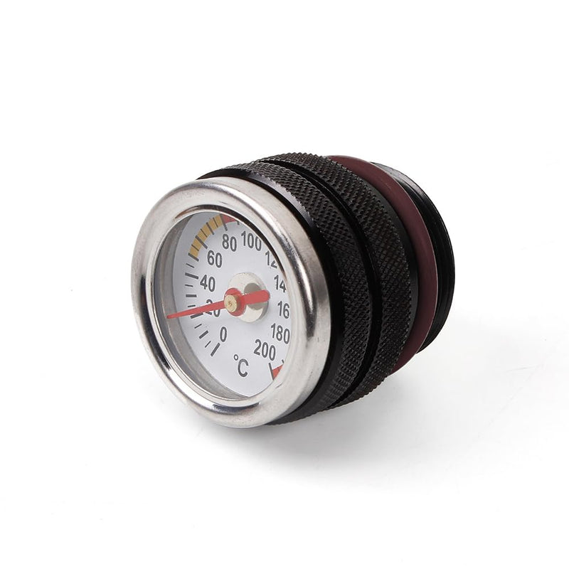 Oil Temperature Gauge M30x1.5 Thread Motorcycle Temperature Gauge 0-200℃ Oil Thermometer for Kawasaki W650 W400 W80 1987-1998, Black