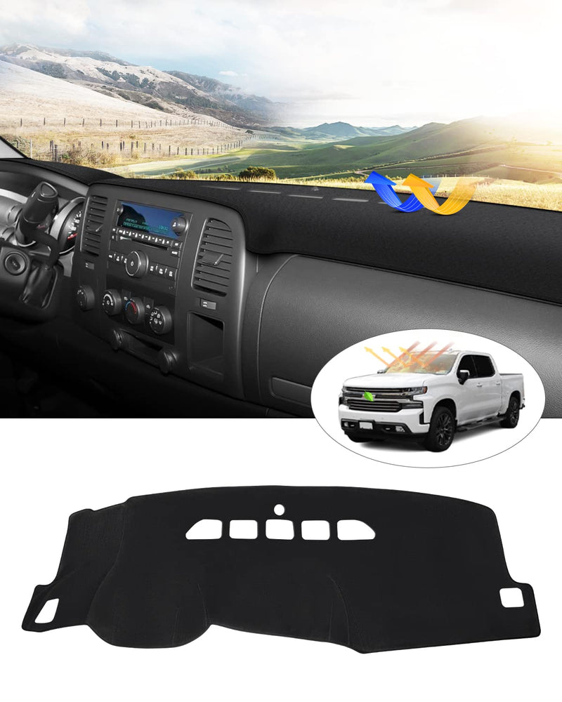 Cartist Dash Cover Custom Fit for Chevy Chevrolet Silverado/GMC Sierra 1500 2500HD 3500HD 2007-2013 Accessories Dashboard Cover Mat Non-Slip (Only Fit Models with Two Glove Boxes)