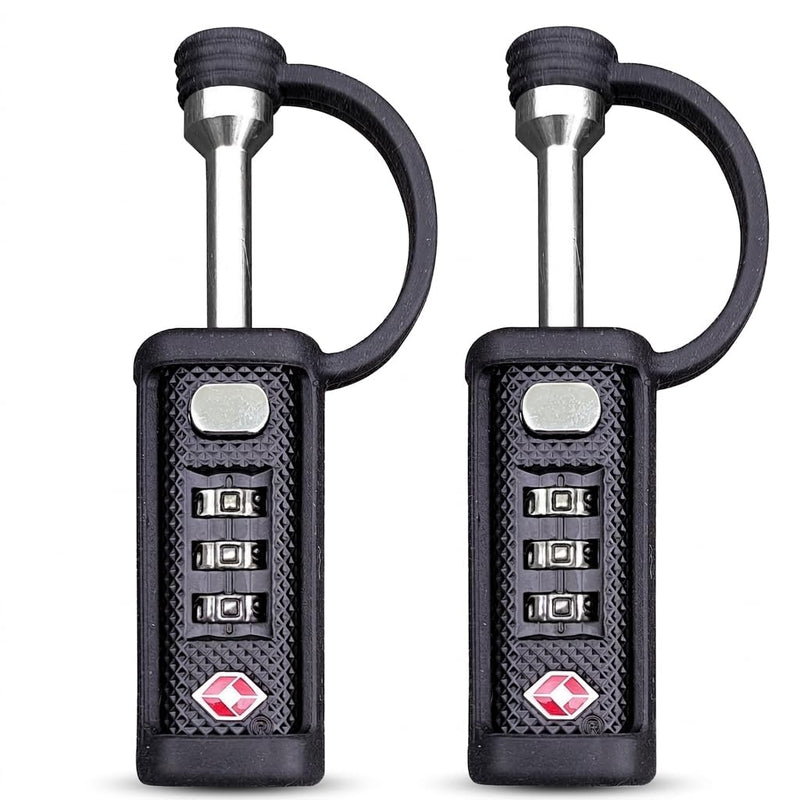 Cut-Resistant Gun Case Lock, TSA Approved Anti-Theft Single Shaft Padlock Black 2 Pack