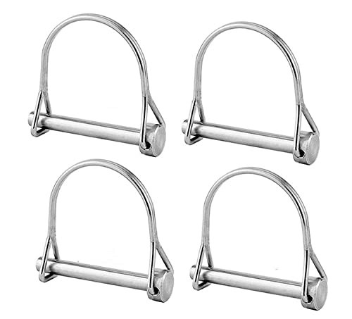 4Pack Super Big Safety Coupler Pin 1/2”x 3-3/20”(12mm x 80mm) Spring Steel Shaft Locking Pin Safety Coupler Pin Heavy Duty Shaft Locking Pin Sliver (4Pack) 4Pack
