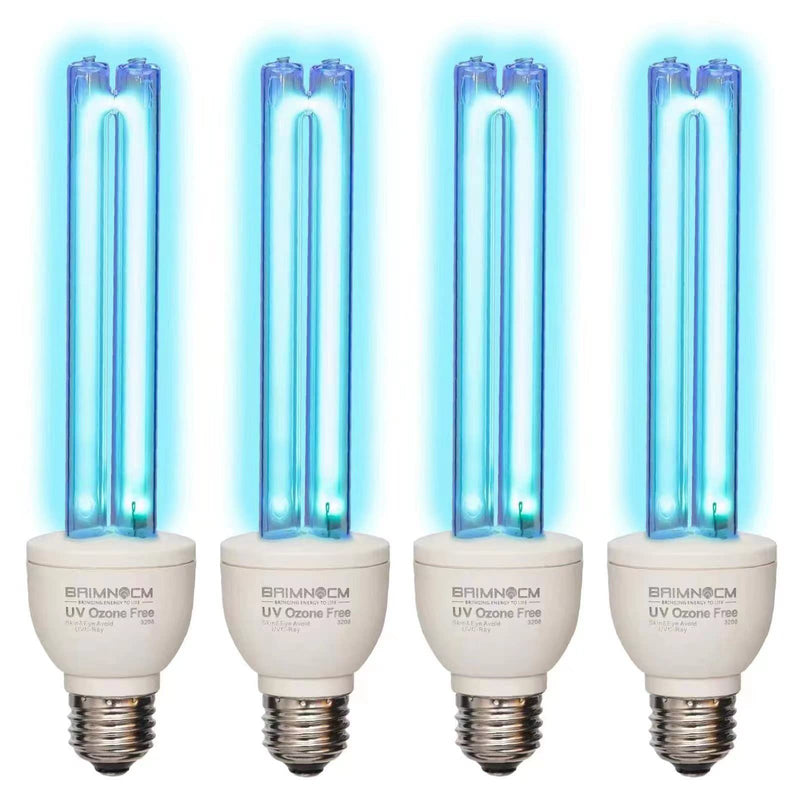 BAIMNOCM UV Light Bulb Ozone Free, UVC Lamp 25 Watt, UV Disinfection Light, 254nm Weavelength UVC lamp Ultraviolet Light Bulb, E26 Base 4 Pack