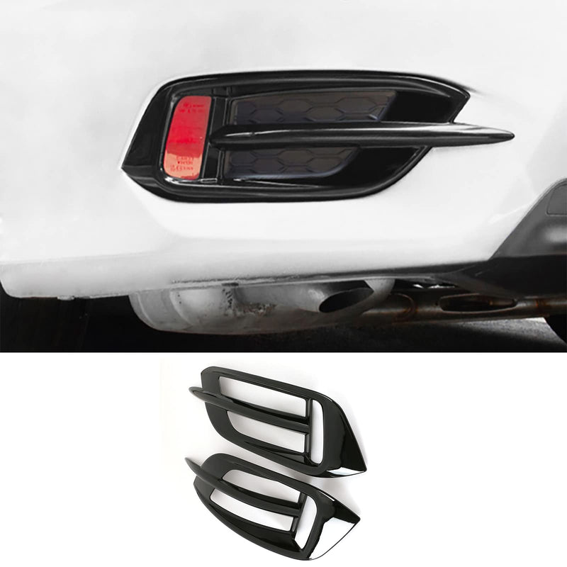Car Accessories Fit for Honda Civic 10th Gen 2016-2021 Rear Bumper Reflector Fog Bezel Cover Trim (Black) ABS 2PCS Black