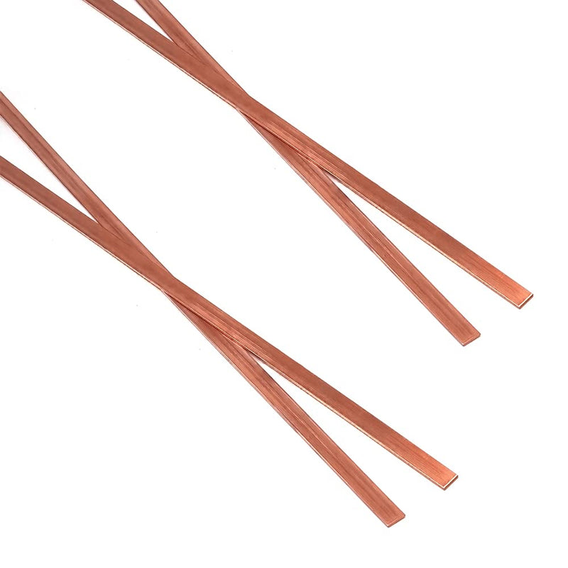 4PCS C110 Copper Flat Bar,1/8" Thickness x 0.6" Width x 15.7" Length Copper Flat Bar Stock, 3mm x 15mm x 400mm Suitable for DIY Battery Connection, etc. Width :15mm Thickness :3mm