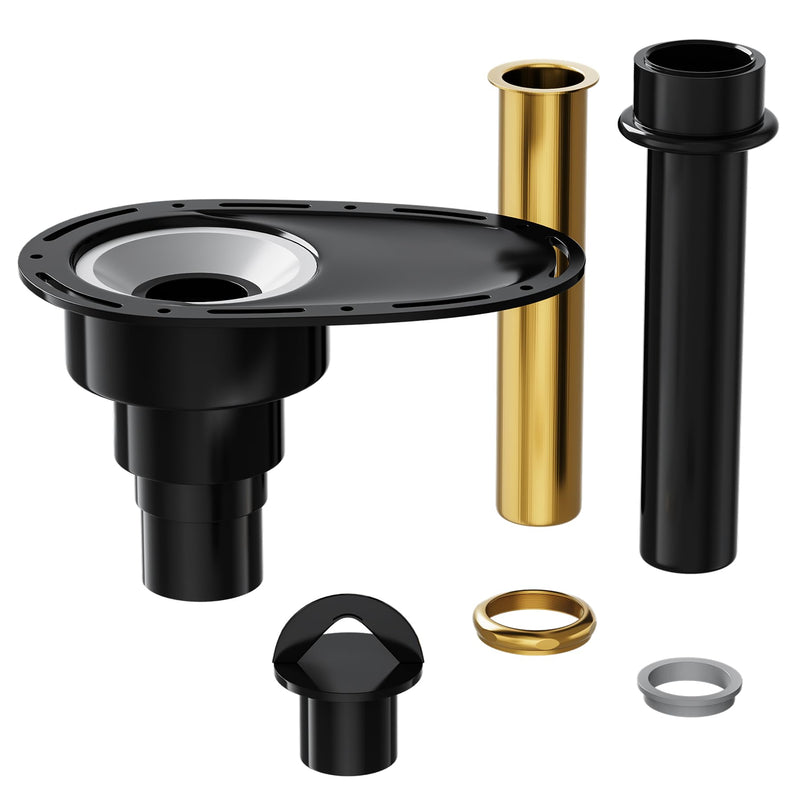Upgrade Freestanding Tub Drain Kit - Brass & ABS Pipe, Anti-Backflow Leakproof, 1.5/2 Inch Pipe Fit, for Freestanding Bathtubs, floor-standing bathtubs, and island bathtubs Black
