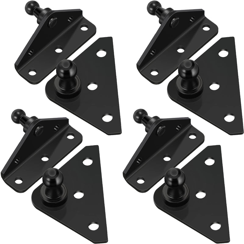BBTO 8 Pcs 10 mm Gas Strut Bracket Mounts, Gas Spring Lift Strut Mounts Bracket Ball Stud, Gas Strut Mounts for Lift Supports Shocks Spring Prop, Black