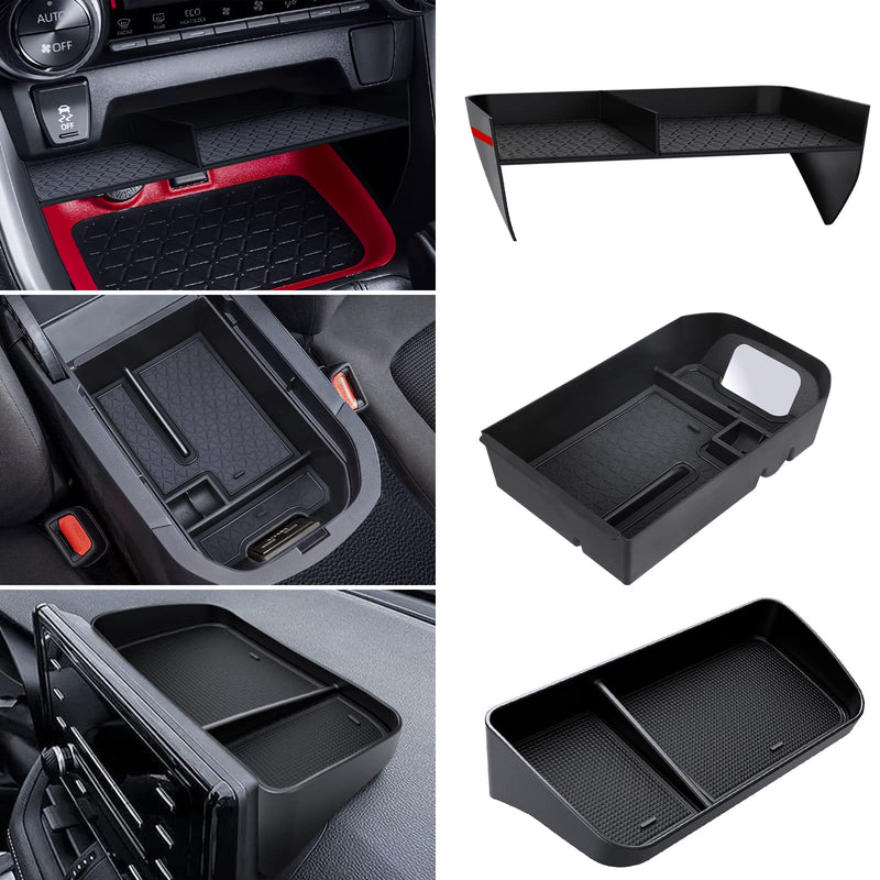 Upgraded Center Console Organizer Compatible with Toyota RAV4 2024 2023 2022 2021-2019 Interior Accessories, Armrest Storage Box, Dash Storage Tray(Not for New 10.5'' Multimedia Display)-3pcs