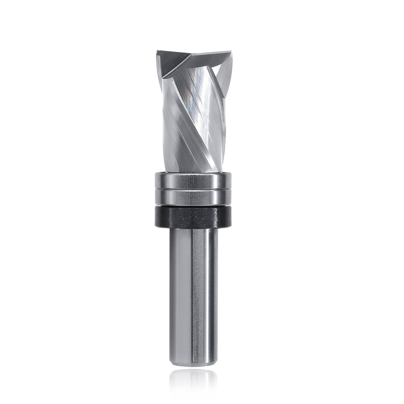 Solid Carbide Compression Flush Trim Router Bits 3/4" Cutting Dia.1-3/16" Cutting Height,1/2" Shank,Spiral Up&Down Cut,Top Bearing for Wood Trimming 3/4" Dia*1-3/16" LH-Updown