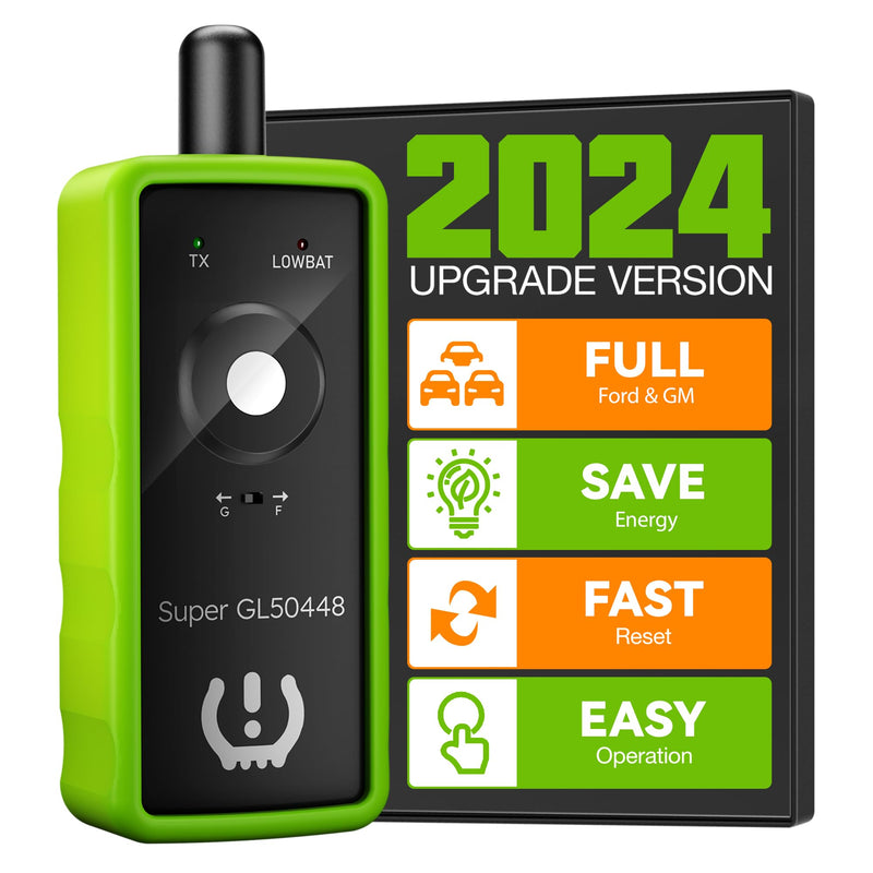 VXDAS 2IN1 TPMS Relearn Tool Super GL50448 for GM and Ford with Model Switch Button,Tire Pressure Sensor Monitor Rest Activation for Buick, Cadillac, Chevrolet, GMC, Lincoln, Mazda 2024 Edition(Green) Green
