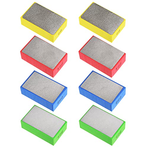 HARFINGTON 2Set(8pcs) Diamond Polishing Pad 60# 100# 200# 400# Grits