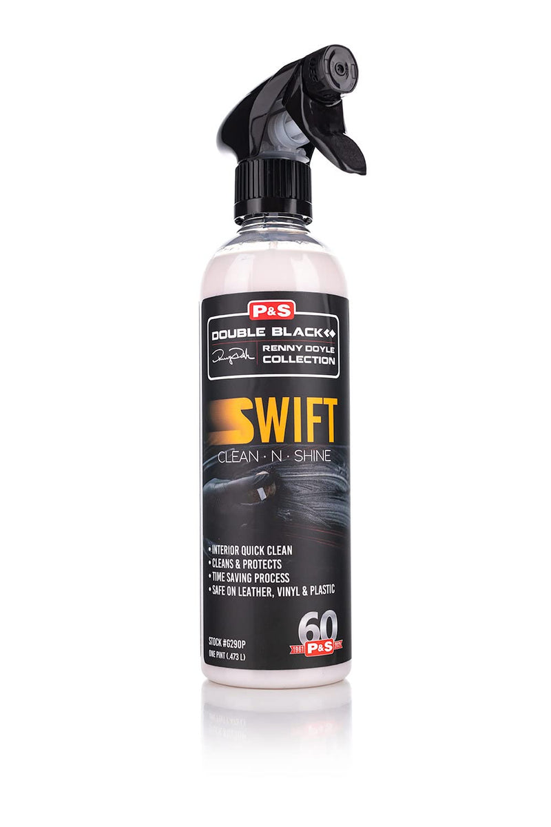 P & S Professional Detail Products Swift Clean & Shine - Interior Cleaner & Protectant for Leather, Vinyl, Plastic - Cleans, Conditions & Leaves a Satin Finish - Fresh Scent - 16 oz Spray 16 Ounce (Pack of 1)