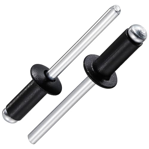 Wensilon (250Pcs) 3/16"x1/2" Black Aluminum blind pro Rivets,Aluminum Grip and Steel Mandrel 3/16"x1/2"
