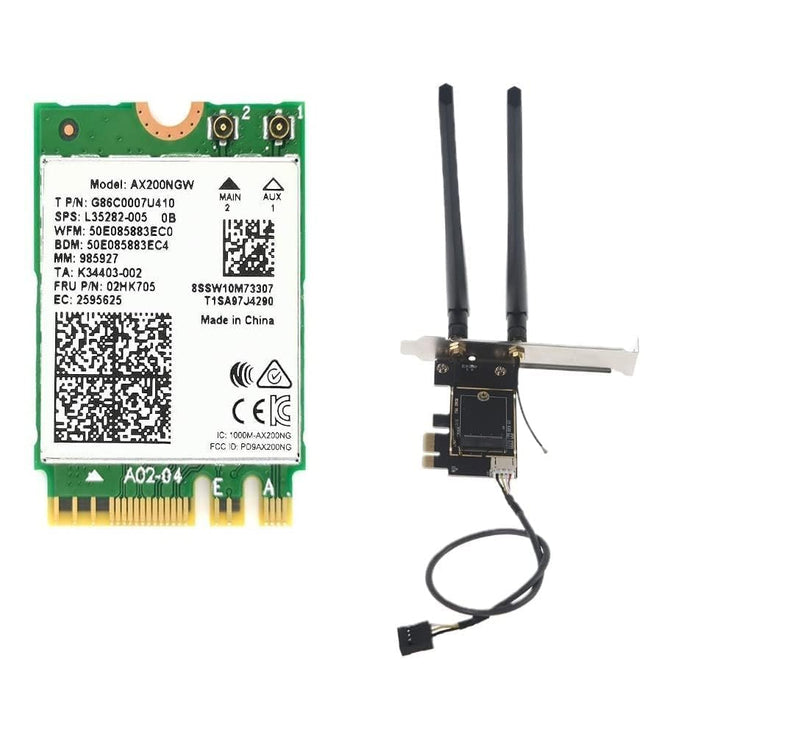 AX200 Desktop Wi-Fi Kit | 2.4 Gbps | Bluetooth 5.2 Support | PCIe x4 | Wi-Fi 6 Wireless-AX No vPro AX200NGW