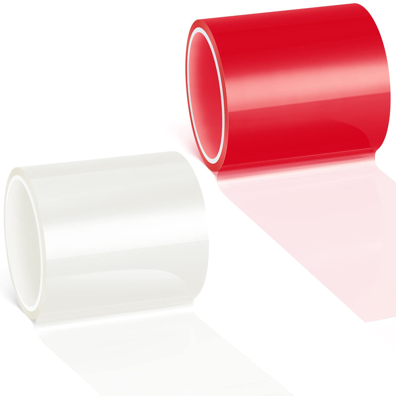 Patelai 16.4 ft x 2 Inches Self Adhesive Repair Light Tape Auto Tail Fog Lights Tint Headlight Lens (Red, Clear, Rolls) Red, Clear