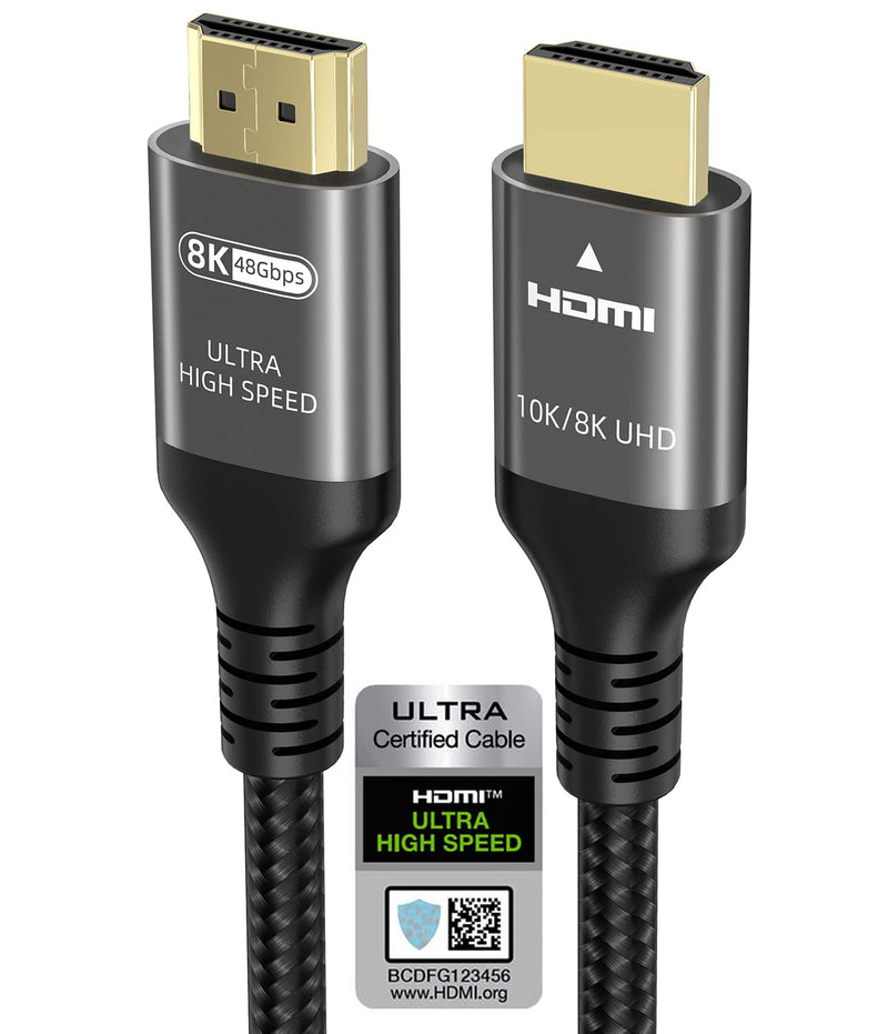 Ubluker 10K 8K 4K HDMI Cable 48Gbps 20 FT, Certified Ultra High Speed HDMI® Cable 4K 240Hz 144Hz 120Hz 8K60Hz 0.01ms HDR10+ eARC HDCP2.3 Netflix Roku TV PC Monitor Projector PS5 Xbox 20 feet