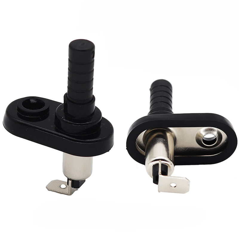 Door Pin Switch 12V Alarm Hood Pin Switch Momentary Universal Door Jamb Flange Light Hood Switch 20A 12 12VDC Nickel Plated with Rubber Boot for Car Truck Boat,Waterproof Dustproof,2pcs