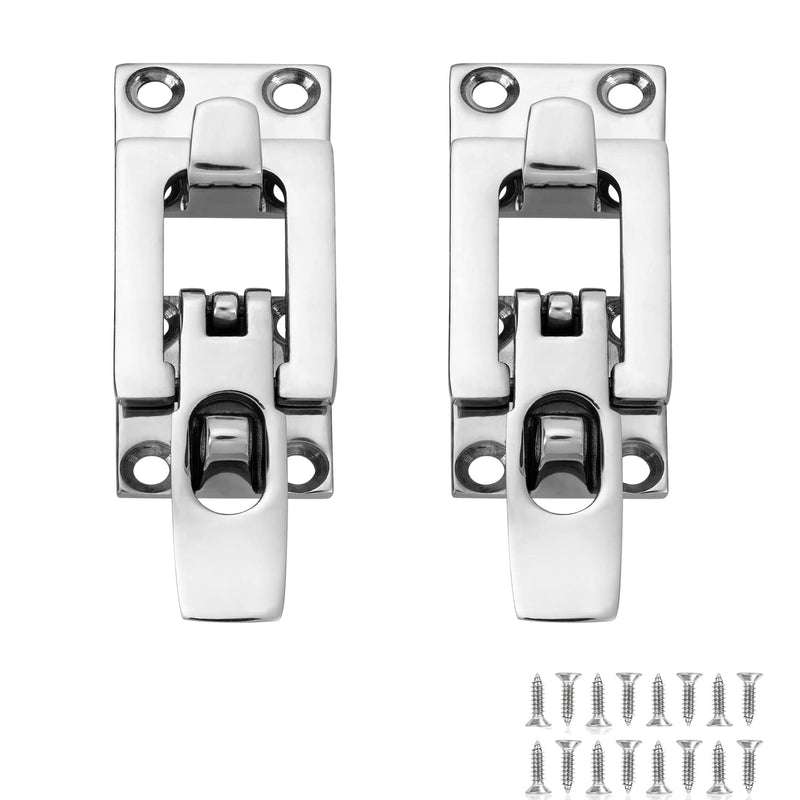Marine Anti-Rattle Square Latches for Boat Door Hatch, Hold Down Clamp Latches, Lockable, Sturdy Construction, 316 Stainless Steel, with Screws
