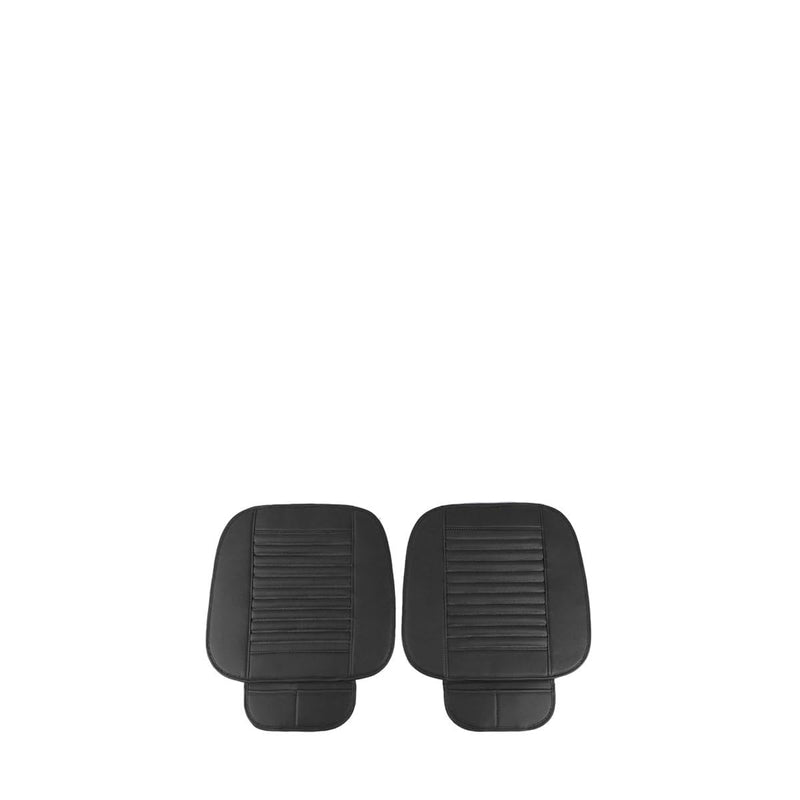 zipelo 2 Pack Car Seat Covers for Front Seats, Breathable Leather Cushion Protector, Anti-Slip Driver Seat Padded with Storage Pockets, Auto Interior Decoration for Most Vehicles (Black) black