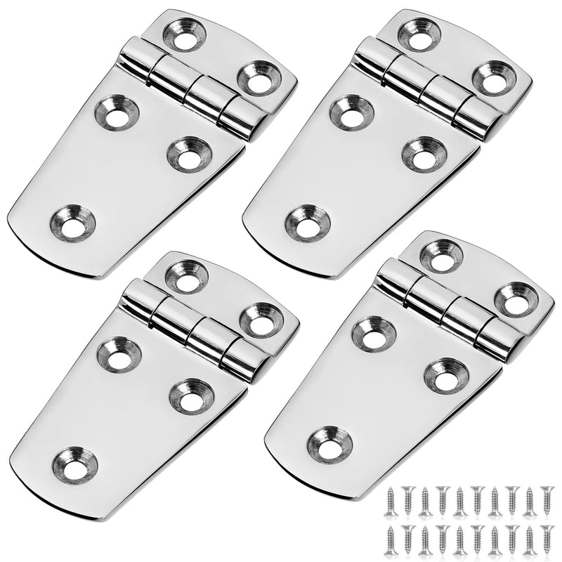 Marine Boat Hatch Hinges Stainless Steel, 3 inch x 1.5 inches(76 x 38mm) 5 Holes, No Noise, Heavy Duty 316 Stainless Steel with Screws (4 PCS) 3 x 1.5 inch（4 Pieces）