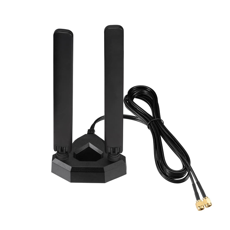 Eightwood WiFi 6E Tri-Band Antenna 6GHz 5GHz 2.4GHz Gaming WiFi Antenna Magnetic Base with 6.5ft Extension Cable for PC Desktop Computer PCIe WiFi 6E Card, Router 5dbi wifi 6e antenna