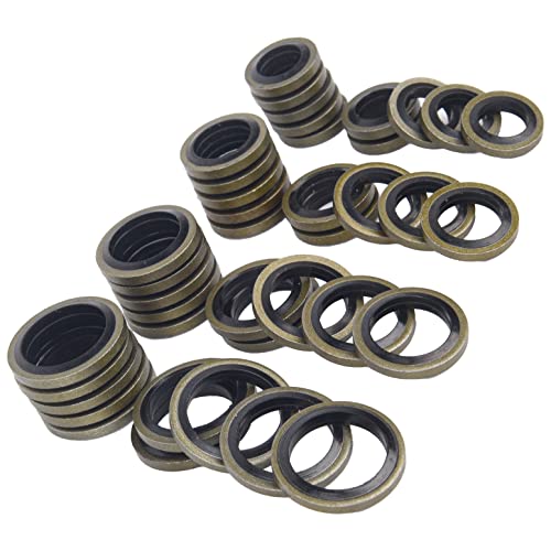 Fuel Sealing Washers Fit for Banjo Bolt 8mm 10mm 12mm 14mm Compatible with Dodge Cummins Fuel System Replace 3918188 4934278 3963983 3963988 (40pcs,Each of 10)