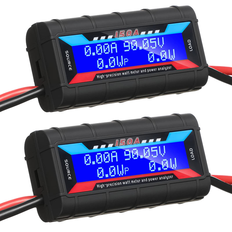 Yunsailing 2 Pcs High Precision Watt Meter Power Analyzer Battery Consumption Performance Monitor with Backlight Digital LCD Screen(15000) 15000.0
