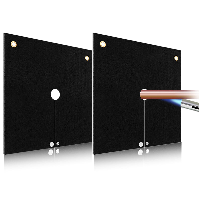 Welding Blanket Fireproof, 2 Packs Opening Shape Heat Shield Mat, Brazing Heat Shield for Torch, Welding Pad for Plumbing, Fire Flame Resistant Cloth Rag, Solder Plumbers HVAC Torch Protector 12x12in