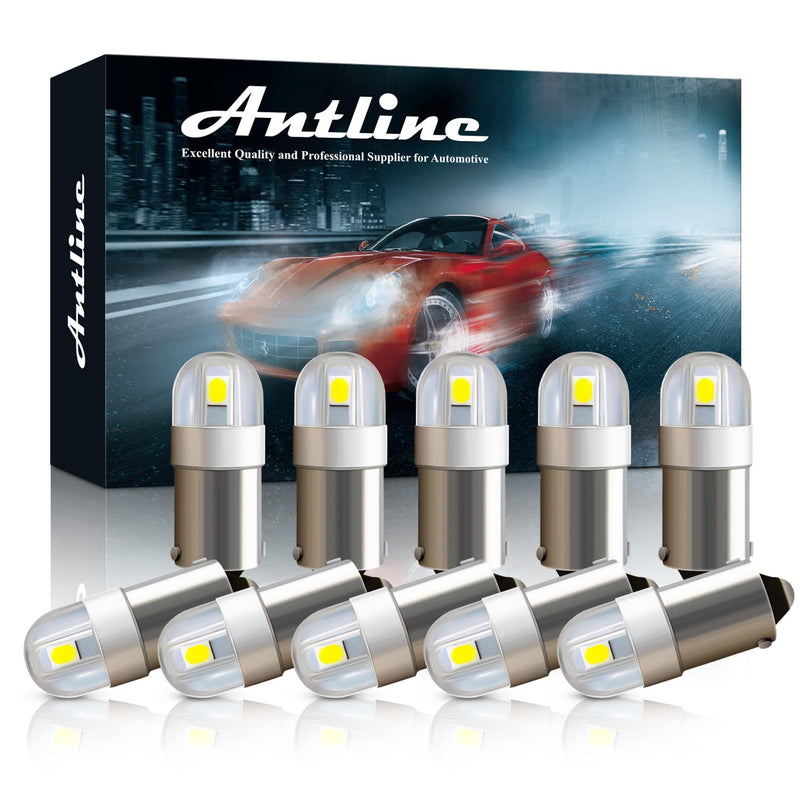 BA9S BA9 1895 1891 53 57 47830 64111 3893 LED Bulb White, Super Bright Canbus Error Free 12 Volt Replacements for Interior Dome Map Lamp License Plate Glove Box Lights (Pack of 10)