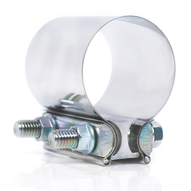 ID 2-1/2 Inch Lap Joint Butt Exhaust Clamp, Stainless 63mm Exhaust Coupler Clamp fit for OD 2.5 inch Pipes
