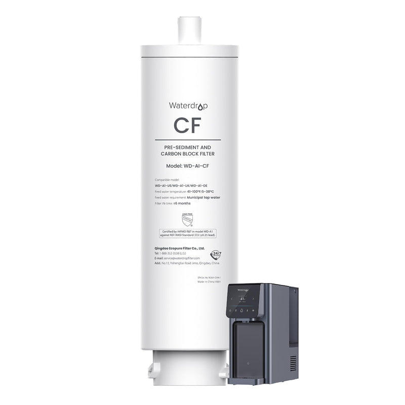 Waterdrop 𝐀𝟏-𝐂𝐅 Filter, Replacement for Waterdrop 𝐀𝟏 Countertop Reverse Osmosis Hot and Cold water Dispenser, 6-month Lifetime