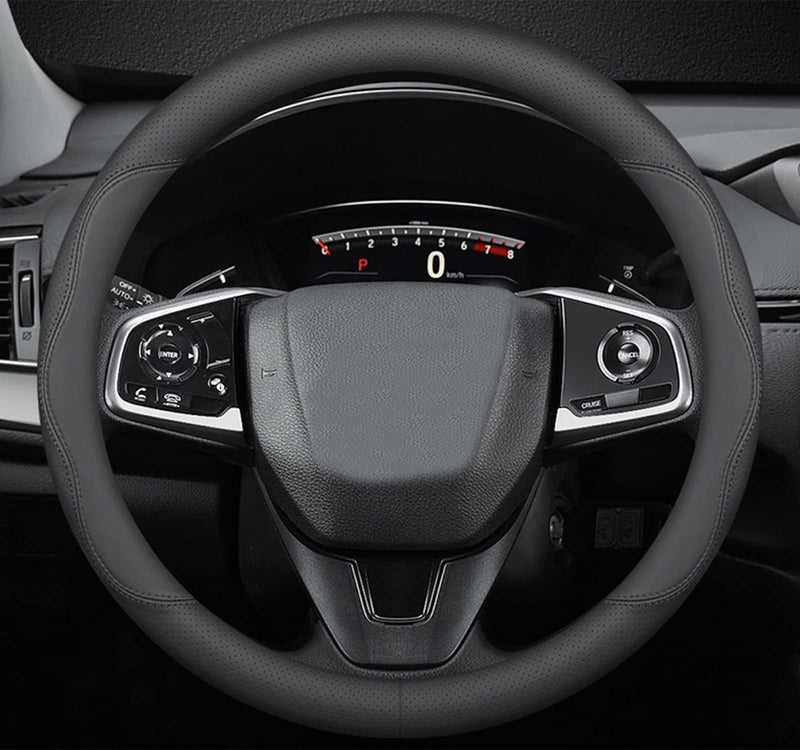 Car Steering Wheel Cover Compatible with Ford Transit Connect 2025 2024 2010-2023 Year, Breathable Premium Leather, Anti-Slip Design, B-Style