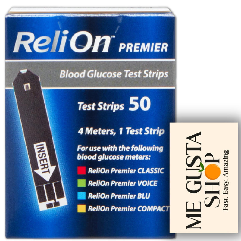 ReliOn Premier Blood Glucose Test Strips, 50 Count, + me Gusta Sticker