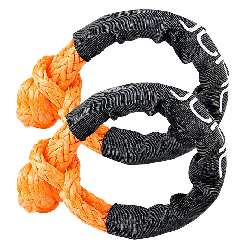 Soft Shackle Synthetic Road Recovery Rope 1/2' X 23 Inch 56000LBS Breaking Strength Tow Shackles for Sailing SUV Off Road Towing ATV Recovery 2 Pack 2xSoft Shackles