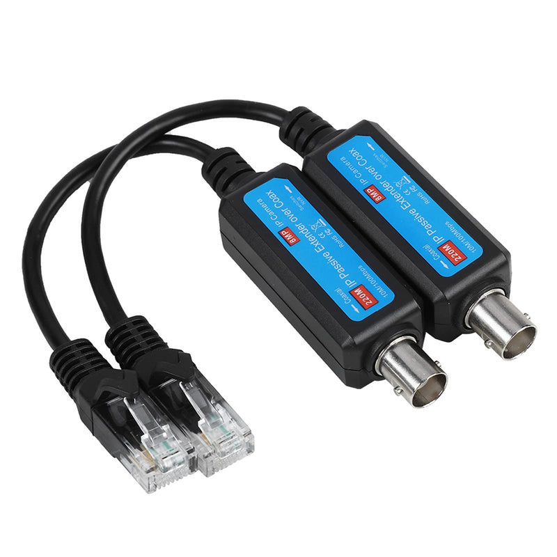  [AUSTRALIA] - Coax Cable to Ethernet Adapter,1Pair 10/100Mbps 1CH Passive IP Network Coaxial Transmitter Receiver Extender for IP NVR Camera