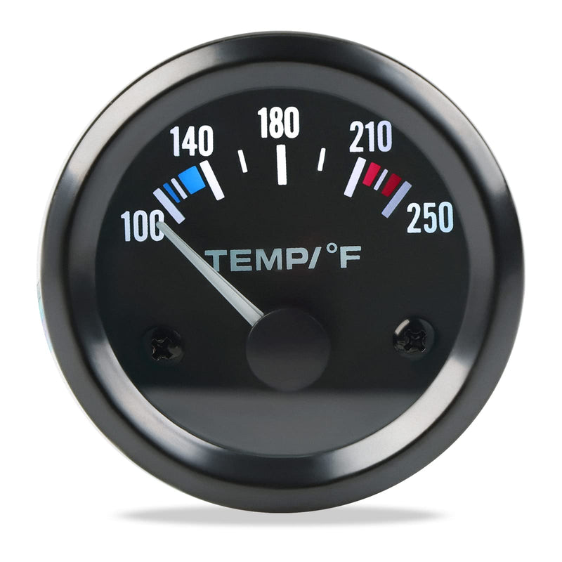 WATERWICH 2inch 52mm Water Temperature Gauge 100-250℉ Water Temp Thermometer Meter Kit DC12V for Ship Car Truck Vehicle Automotive Boat Marine