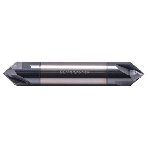 1/2" 4 Flute 90° Solid Carbide Chamfer End Mill, Double End, AlTiN Coated 4 flute 1/2"