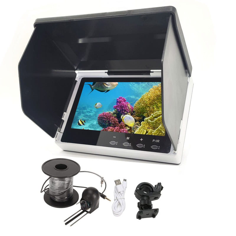 5" Underwater Fishing Camera,Portable LCD Monitor HD Fish Finder, IP67 Waterproof Camera 800 * 480 with Sun Visor,2000cd Brightness Depth Camera with 30m/98.4ft Cable Fit Ideal Gift