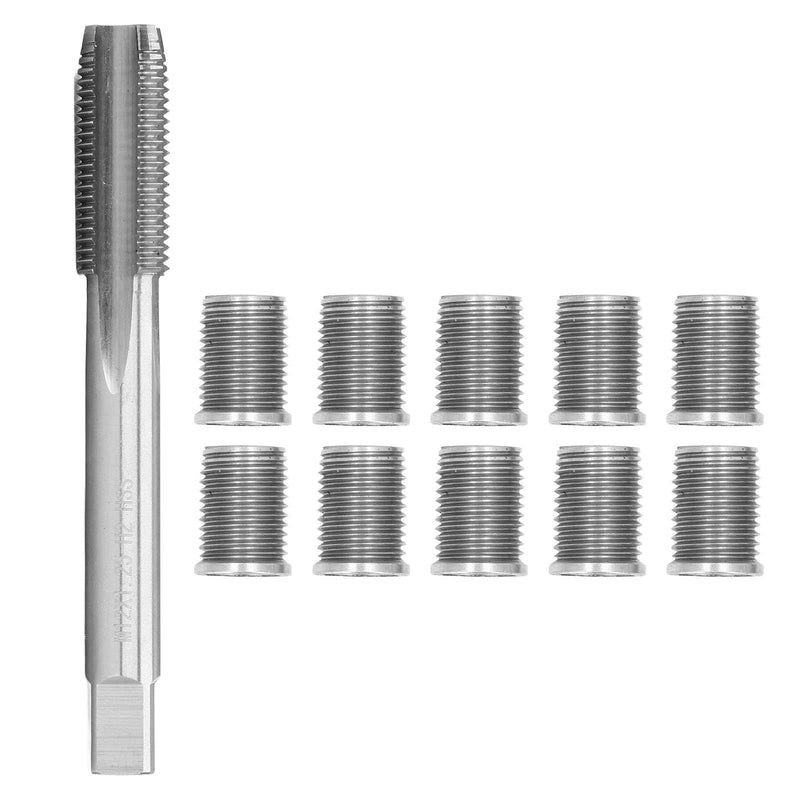 Garosa Spark Plug Thread Repair Kit M10x1.25 Bolt M12x1.25 Tap Stainless Steel Auto Accessories Hardware Kit for Automotive Engine Repair