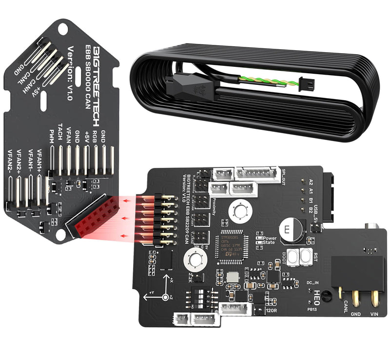 BIGTREETECH EBB SB2209 CAN V1.0 Extruder Breakout Board for Voron Stealthburner UART Mode Support Klipper with 100K NTC B3950 + 30-Pin Ribbon Wire Kit
