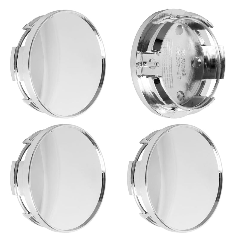2.5Inch 63MM Wheel Center Caps for Dodge RAM 1500 Rim Hub Caps 6KF18TRMAA, Pack of 4 (Chrome, Outer 63MM, Inner 56MM, Easy DIY Installation) Outer 63.0MM , Inner 55.5MM Chrome