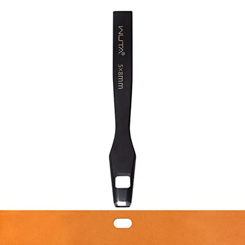 WUTA Leather Belt Hole Puncher Oval Cutter Strap Watch Band Flat Punches Heavy Duty Oblong Punching Tools for Leather Crafting (8 * 5mm) 5*8mm