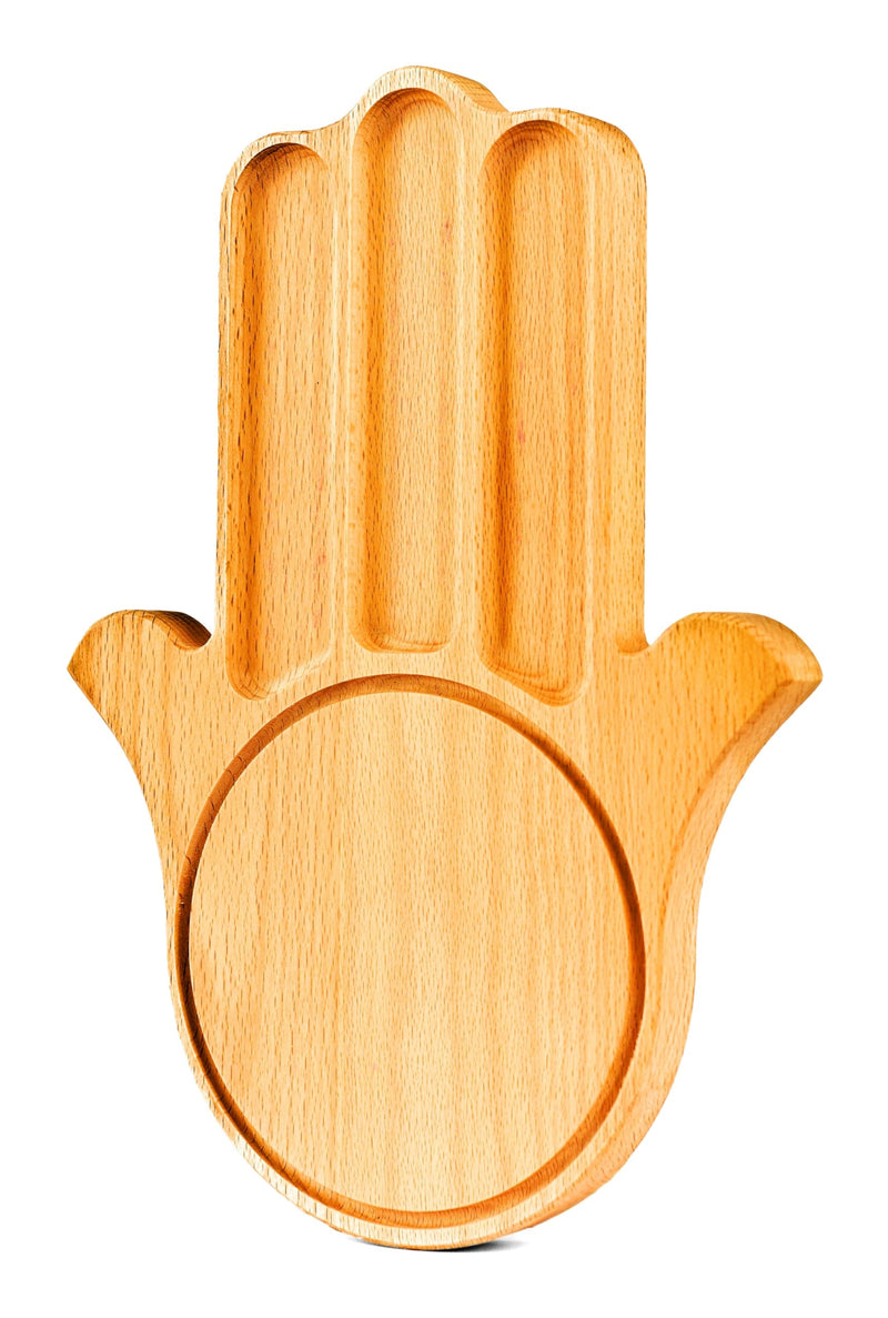 Hamsa Hand Charcuterie Board – Small Beechwood Snack & Cheese Tray, Boho Spiritual Decor, Unique Gift for Women, Yoga or Meditation Space, Decorative Serving Board