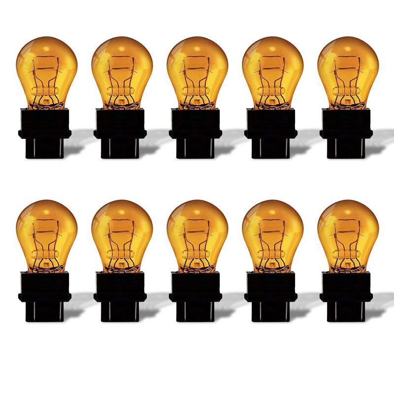 3157A(Amber) Light Bulb 10 Pack,3157 Automotive Brake Light Turn 3157 Miniature Bulb Mini Bulb Taillight Turn Signal Light,Replacement for Cars,Trucks,SUVs 3157amber