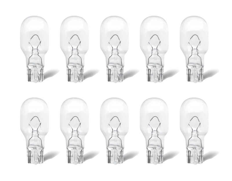 Rafeal 921 10 Pack T5 16W High Performance Incandescent Bulb, License Plate, Side Marker, Automotive Interior, Dashboard, Dome Light Standard Replacement 921 16W