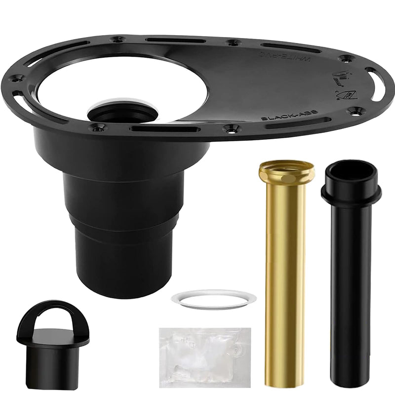 Upgrade Freestanding Tub Drain Rough-in Kit with CUPC Certification, Includes Brass and ABS Pipe, Clean Tub Drain No Leaks. (Patent No US11168467B2) Matte Black A