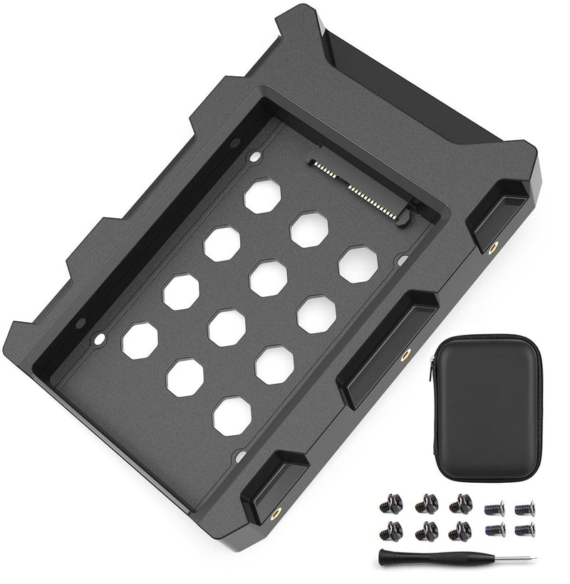  [AUSTRALIA] - 2.5'' SSD SATA to 3.5'' Hard Drive Adapter Mounting Bracket Kit 1 Pack Internal SSD Desktop Adapter Hard Disk Drive Mounting Bracket Tray Case HDD Cage SSD Caddy Holder Converter with Bag 1 Pack with 1 Storage Bag