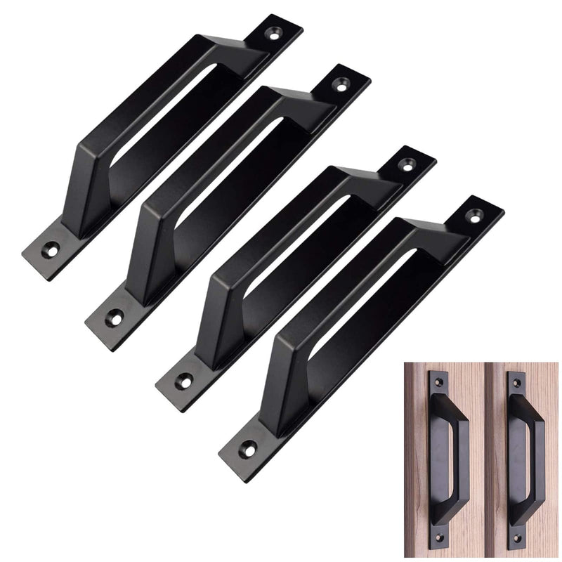 KAFENDA 4 pcs Carbon Steel Sliding Barn Door Handle Wood Gate Door Pull Handle 19.6cm 4PCS